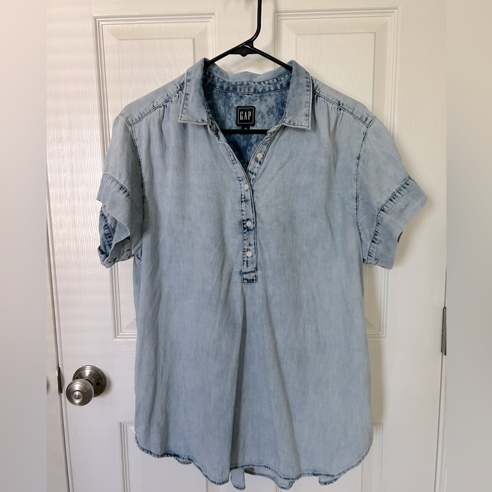 GAP Faded Blue Denim blouse